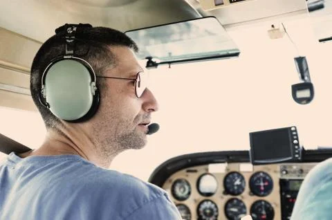 Small plane pilot Stock Photos