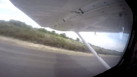 Small Plane on Runway Stock Footage 98190904