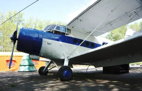 A small plane with a screw Stock Photos