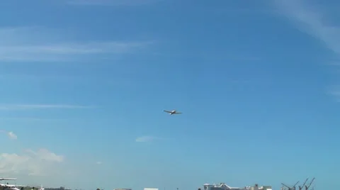 Small plane single engine fly-by Stock Footage 10834142