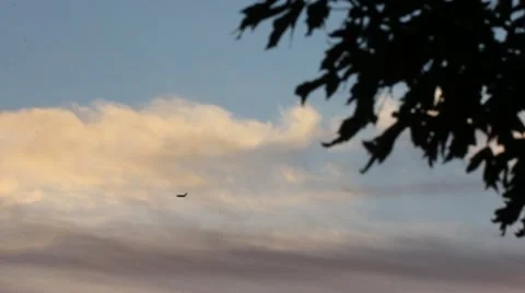 Small plane at sunset Stock Footage 12422540