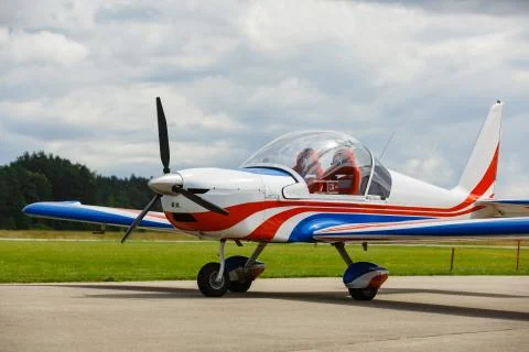 Small plane before take-off Stock Photos