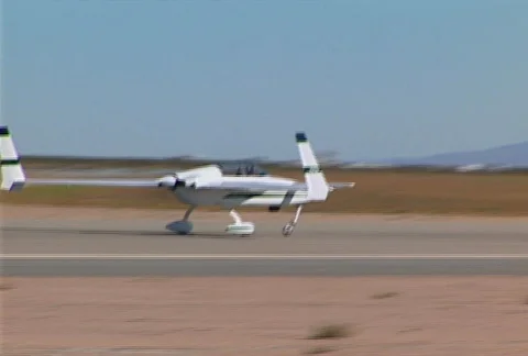 Small plane takeoff 03 Stock Footage 644598