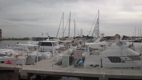 Small plane taking off from Albert Whitted Airport heading east Stock Footage 259311152