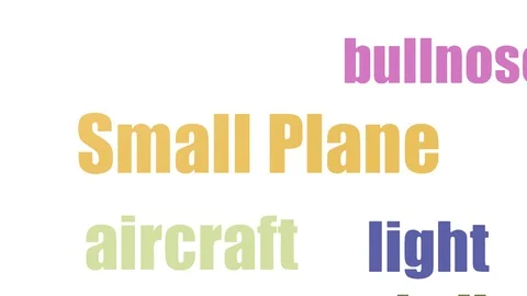Small Plane Word Cloud Animated Isolated Stock Footage 103092400