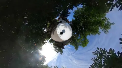 A small planet. The movement of the car on the road 库存影片 198528062