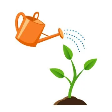 A small plant growing in the ground Flat style. 스톡 일러스트