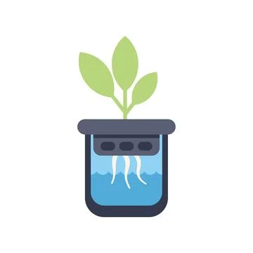 Small plant growing in hydroponic system for agriculture Stock Illustration