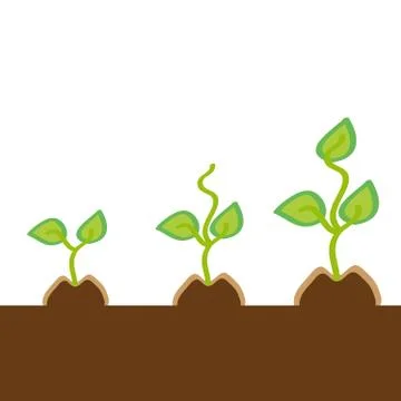 Small plants on white background. Stock Illustration