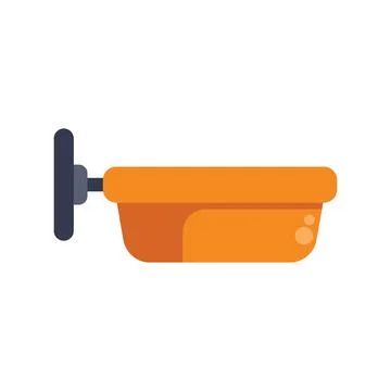 Small plastic orange bathtub with steering wheel attached Stock Illustration