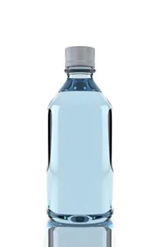 Small plastic water bottle isolated over white background Illustrazione stock