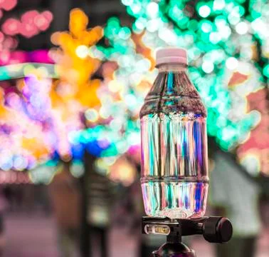 Small plastic water bottle Foto stock