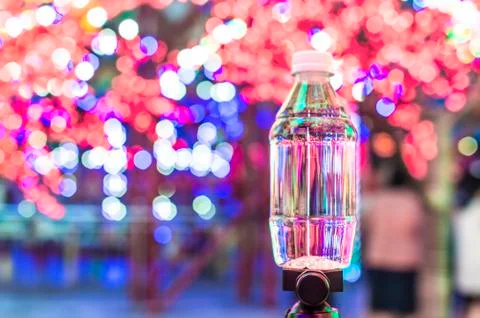 Small plastic water bottle Foto stock