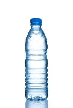 Small plastic water bottle on white background Stock Photos