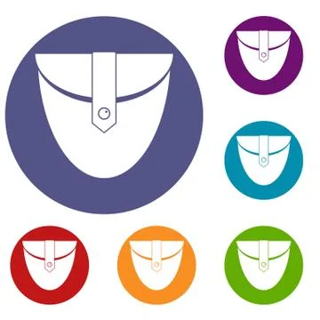 Small pocket patch icons set Illustrazione stock