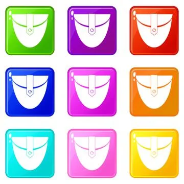 Small pocket patch set 9 Illustrazione stock