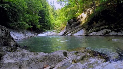 Small Pocket Of Water In A Mountain River Stock Footage 100352311