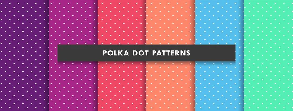 Small Polka Dot Seamless Pattern Colorful Background Set Illustrazione stock