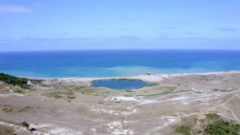 Small pond and sea view Stock Footage 167586787
