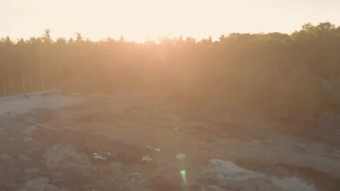 Small ponds in reef in low tide at sunset 库存影片 131324437