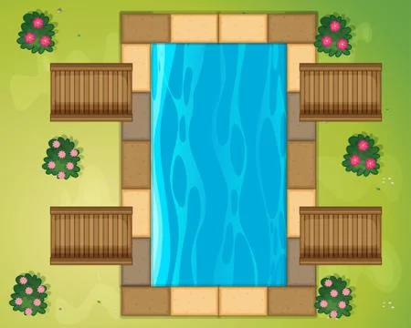 Small pool in the park Stock Illustration