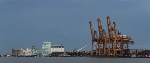 Small port at Bangkok. Stock Footage 161053529