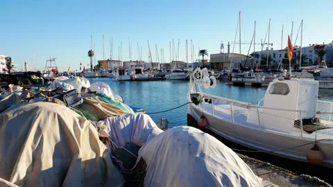 The small port of "Cabo de Palos", Sticks Cape, in Spain Video stock 136900566