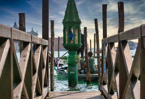 Small port of gondolas Stock Photos
