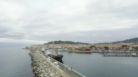 Small port view Stock Footage 86565524