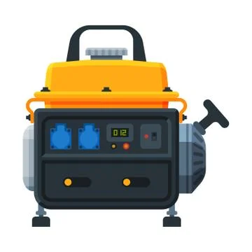 Small Portable Power Generator, Electrical Engine Equipment Vector Illustration Stock Illustration