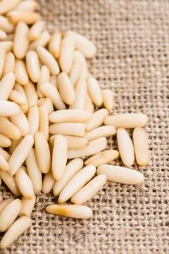 Small portion of pine nuts Foto stock