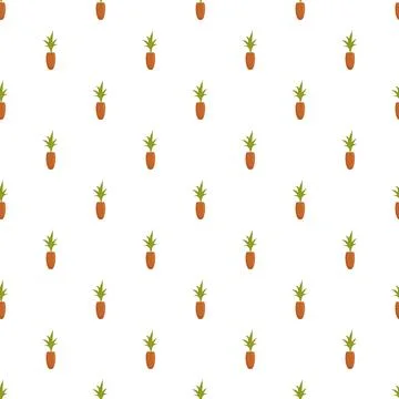 Small potted plants creating seamless repeating pattern Stock Illustration