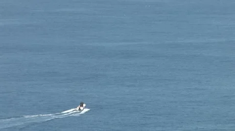Small Powerboat at the Sea Stock-Footage 7741256