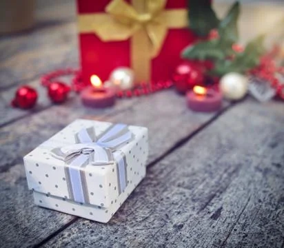 Small present box for Christmas Stock Photos