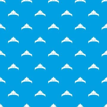 Small princess crown pattern vector seamless blue Stock Illustration