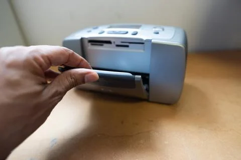 Small printer for photo development Foto stock