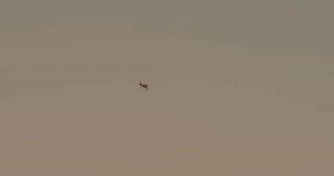 Small private airplane in flight Stock Footage 168608341