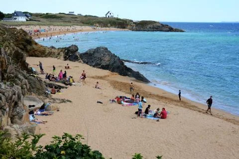 Small private beach by the ocean Stock Photos