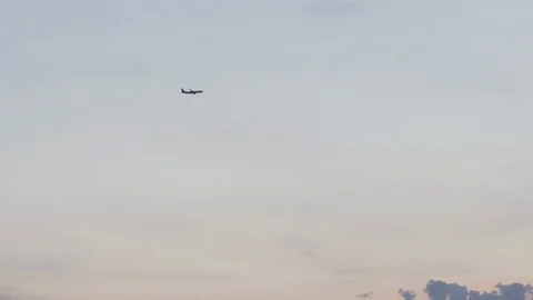 Small private jet is crossing the sky and moving away. Action camera in motion Stock Footage 108884767