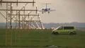 Small private jet landing HD Footage