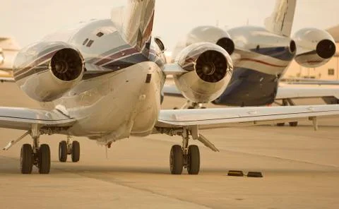 Small private jets Stock Photos