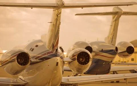 Small private jets Stock Photos