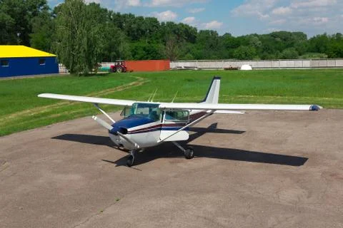 Small private plane Stock Photos