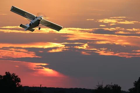 Small private single-propeller plane Stock Photos