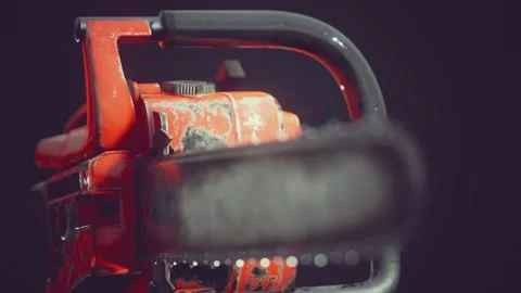 Small Professional Chain Saw Stock Footage 129080437