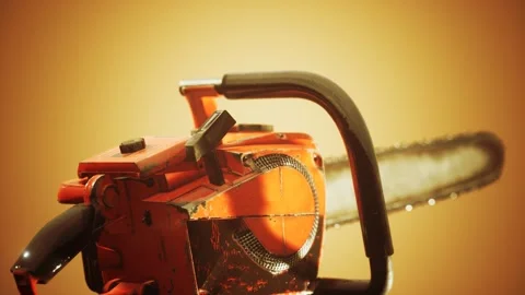 Small Professional Chain Saw Stock-Footage 129080467