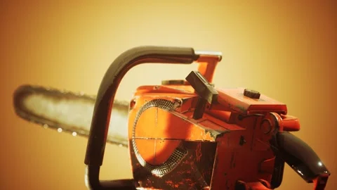 Small Professional Chain Saw Stock Footage 133807074