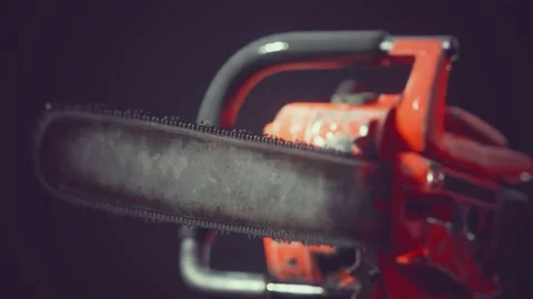 Small Professional Chain Saw Stock Footage 138858365