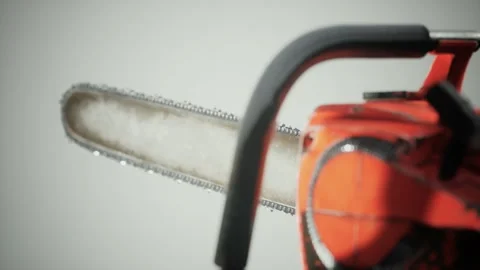Small Professional Chain Saw Stock Footage 140474295
