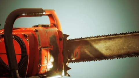 Small Professional Chain Saw Stock Footage 140637015